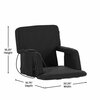 Flash Furniture Malta Black Portable Heated Reclining Stadium Chair w/Armrests, Padded Back & Heated Seat FV-FA090H-BK-GG